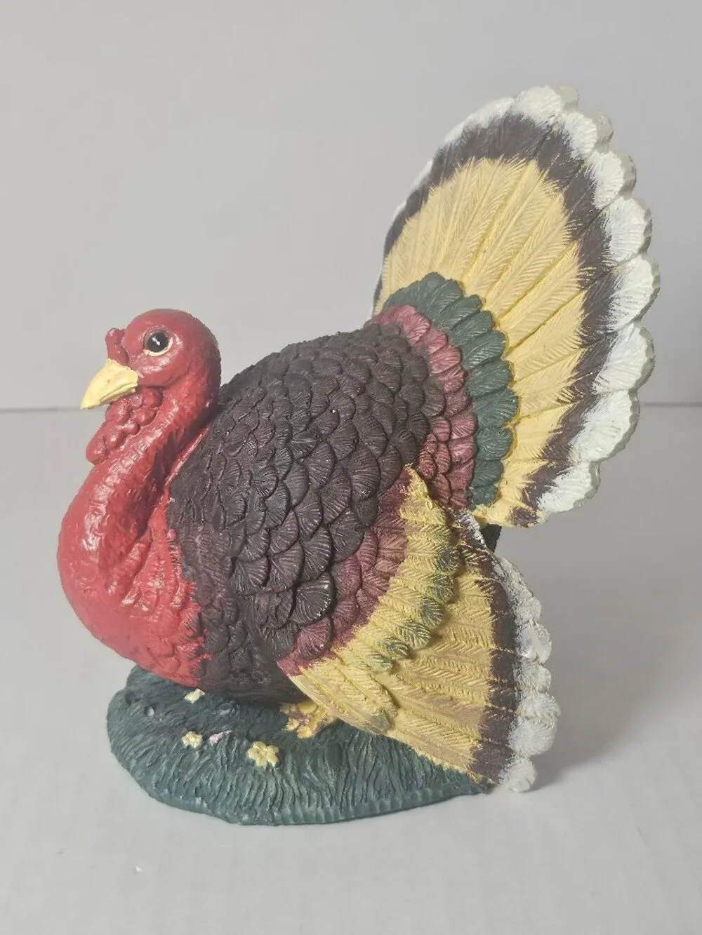 Hand Painted Resin Turkey Statue Primitive Fall Harvest Table Decor 8